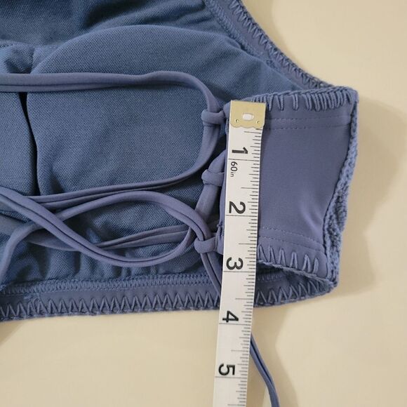 Xhilaration Crochet Blue High-Neck Bikini Top - Picture 8 of 12